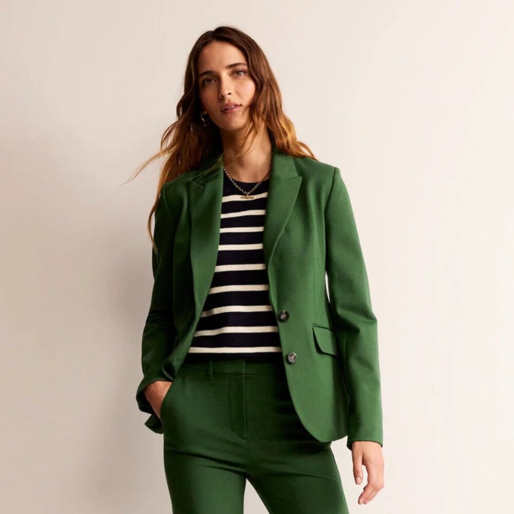 Boden Marylebone Ponte Blazer Winter Green 6 NWT